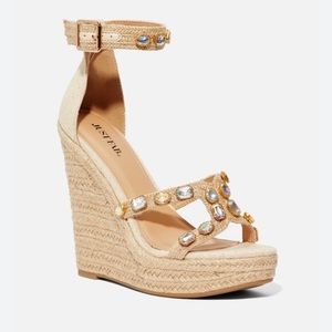 Jeweled Espadrille Wedges - worn only once!!